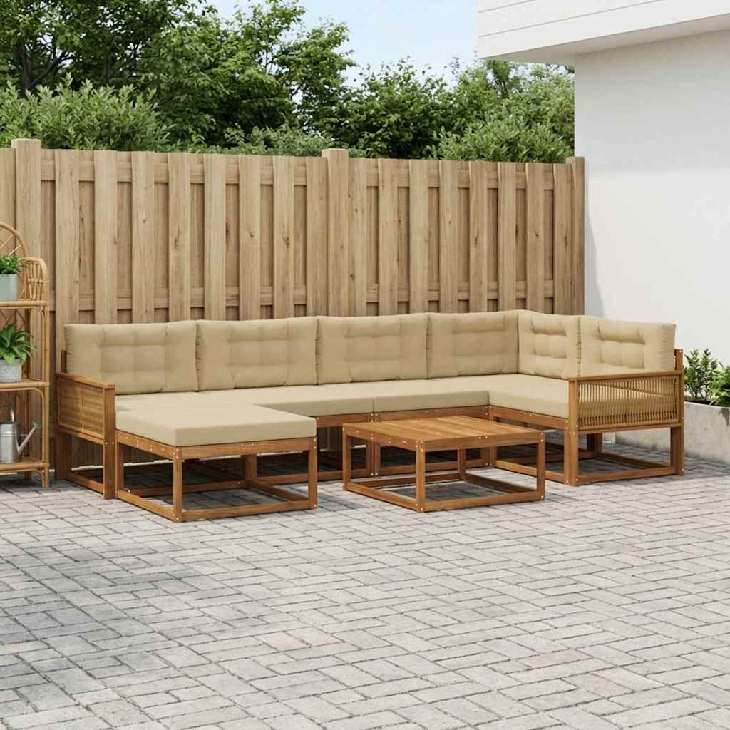 Ensemble de canapés d'extérieur 7 pcs Naturel et Beige - XIOS