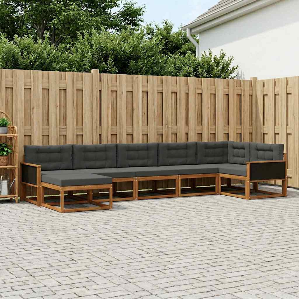 Ensemble de canapés d'extérieur 7 pcs Naturel et Anthracite - XIOS
