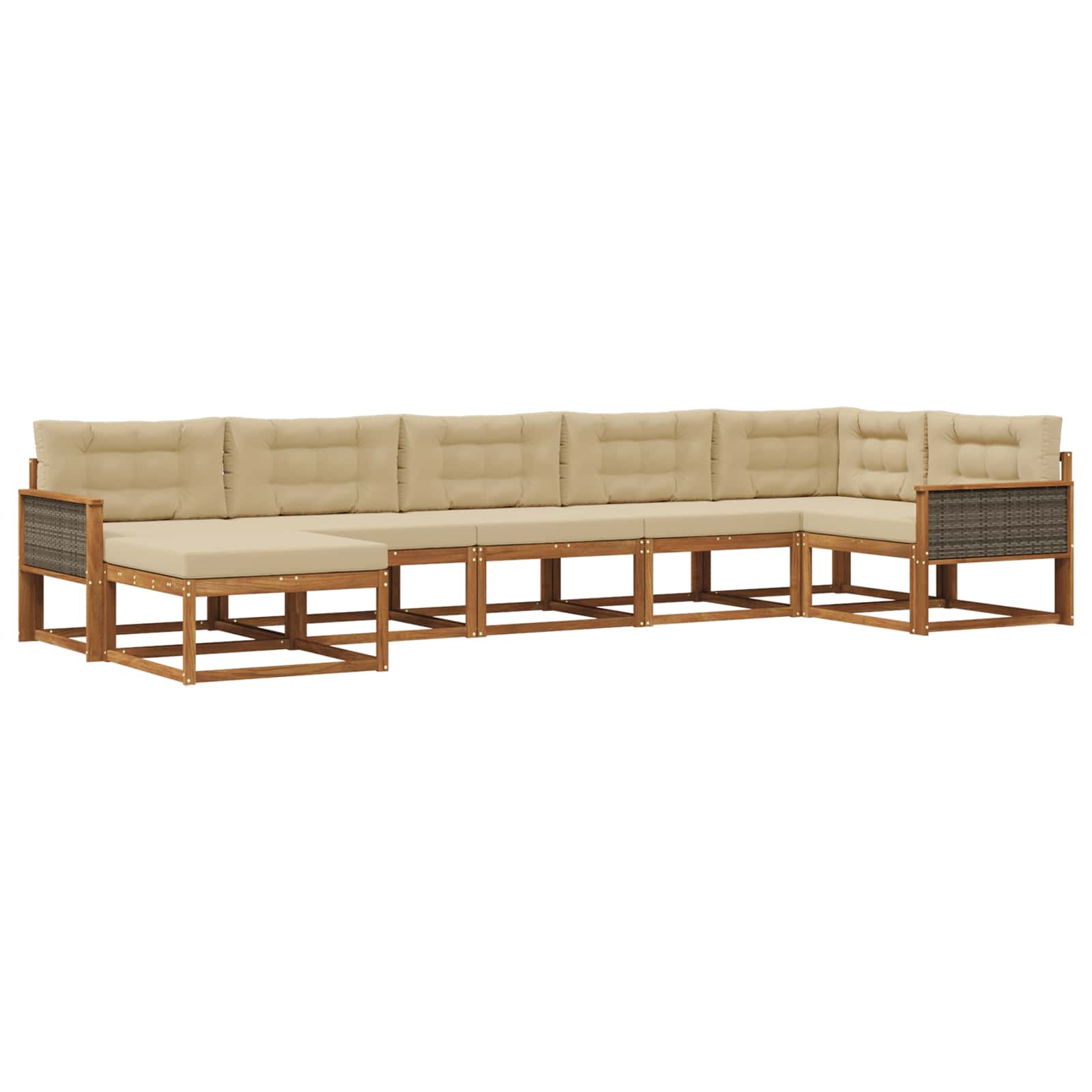 Ensemble de canapés d'extérieur 7 pcs Naturel et Beige - XIOS