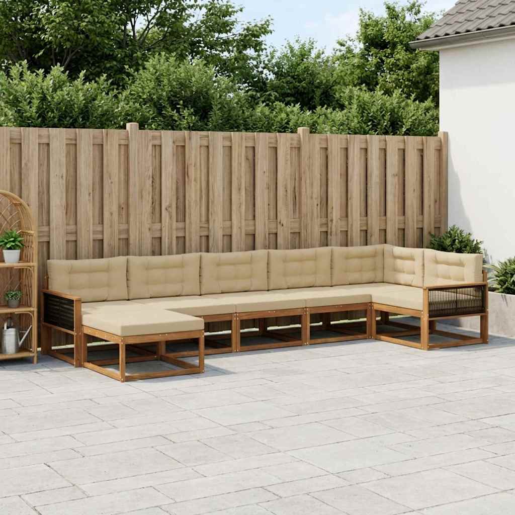 Ensemble de canapés d'extérieur 7 pcs Naturel et Beige - XIOS