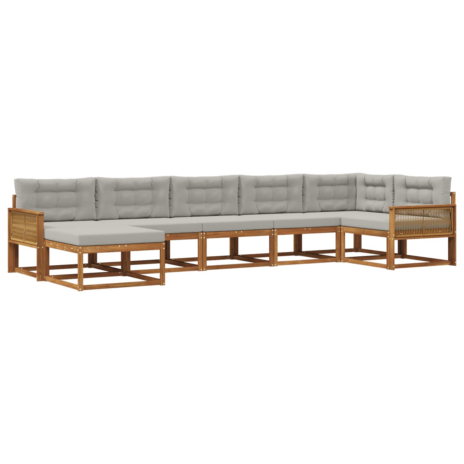 Ensemble de canapés d'extérieur 7 pcs Naturel et gris clair - XIOS
