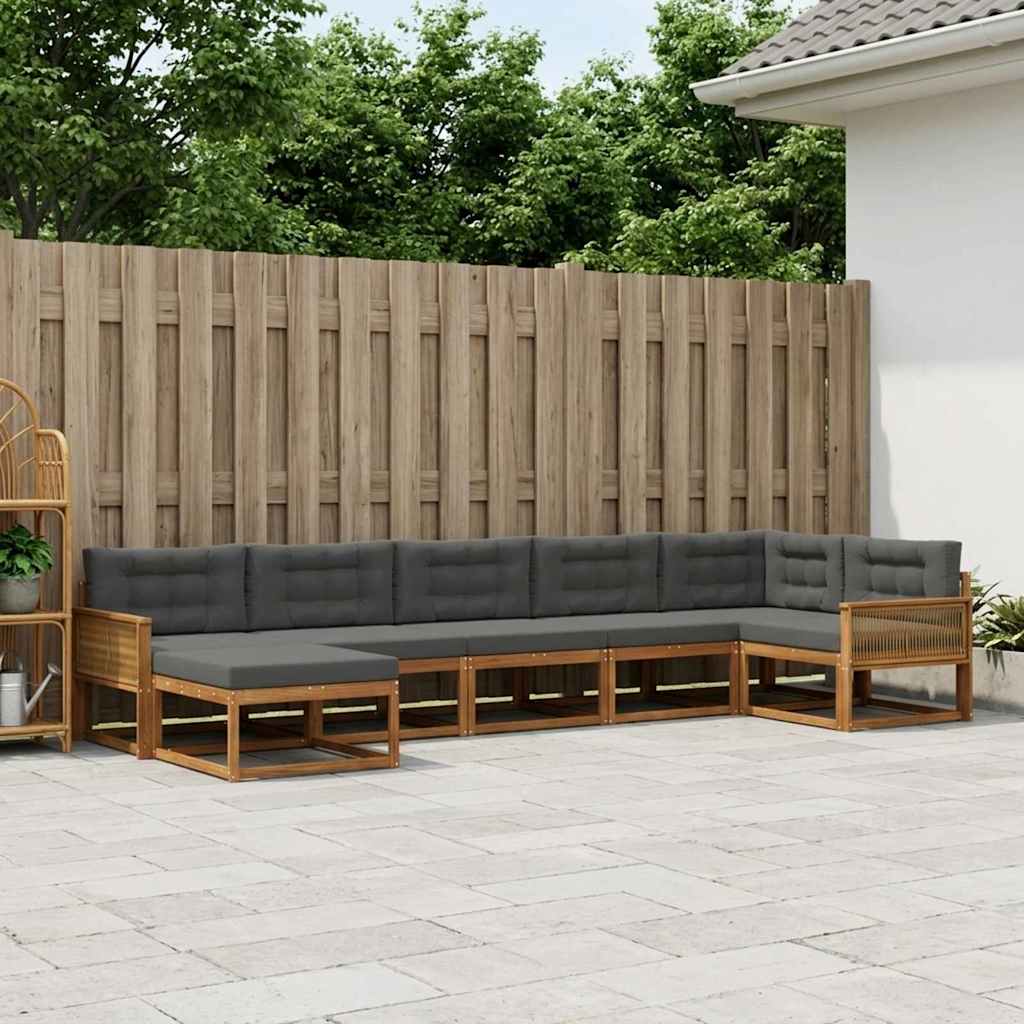 Ensemble de canapés d'extérieur 7 pcs Naturel et Anthracite - XIOS