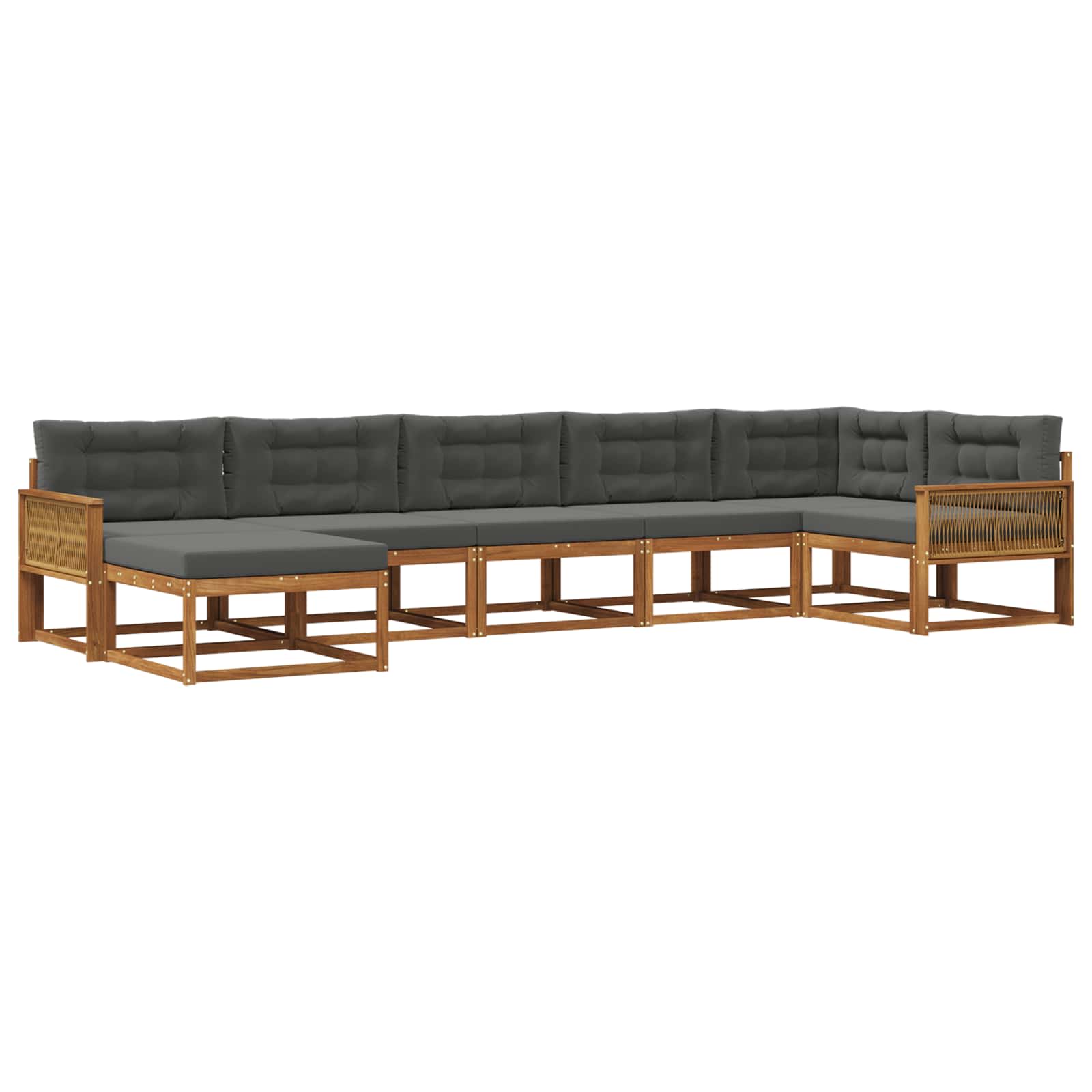 Ensemble de canapés d'extérieur 7 pcs Naturel et Anthracite - XIOS