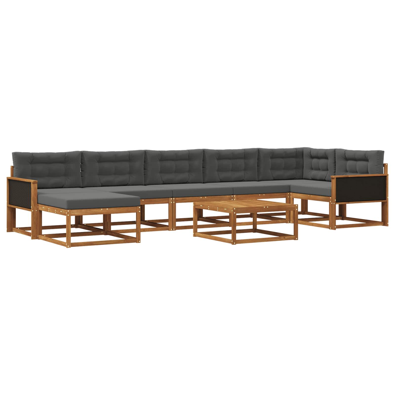 Ensemble de canapés d'extérieur 8 pcs Naturel et Anthracite - XIOS