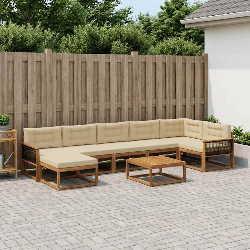 Ensemble de canapés d'extérieur 8 pcs Naturel et Beige - XIOS