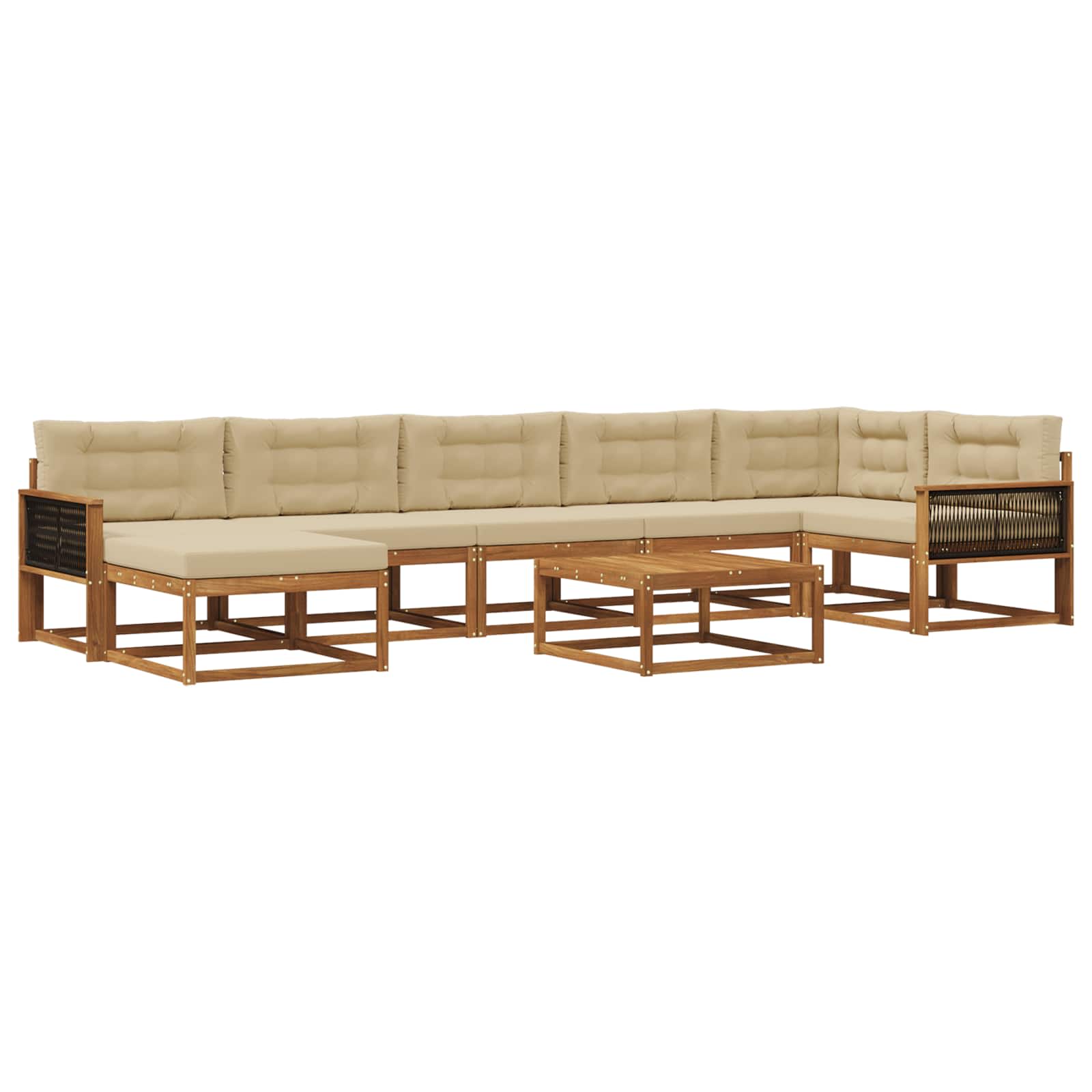 Ensemble de canapés d'extérieur 8 pcs Naturel et Beige - XIOS