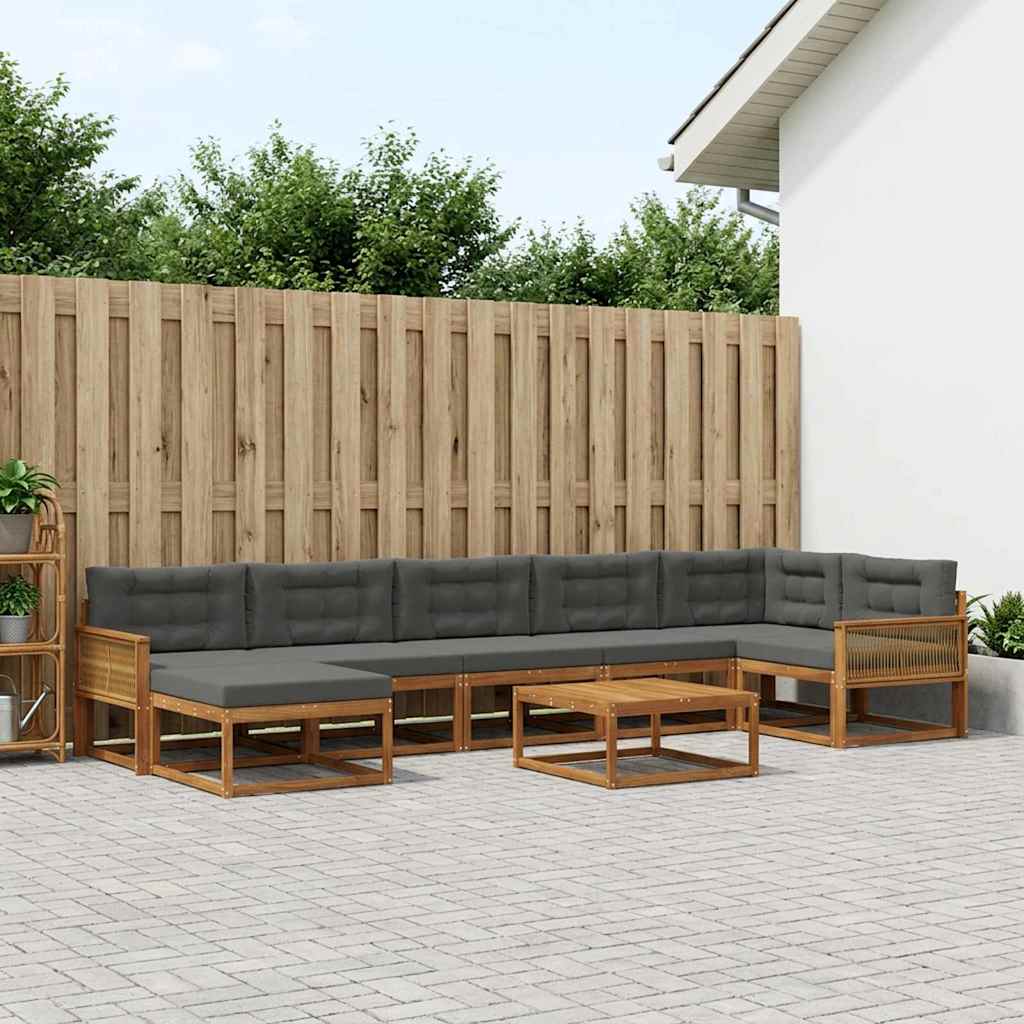 Ensemble de canapés d'extérieur 8 pcs Naturel et Anthracite - XIOS