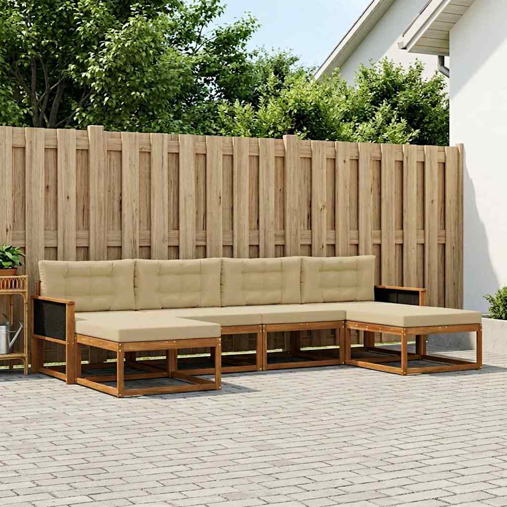 Ensemble de canapés d'extérieur 6 pcs Naturel et Beige - XIOS