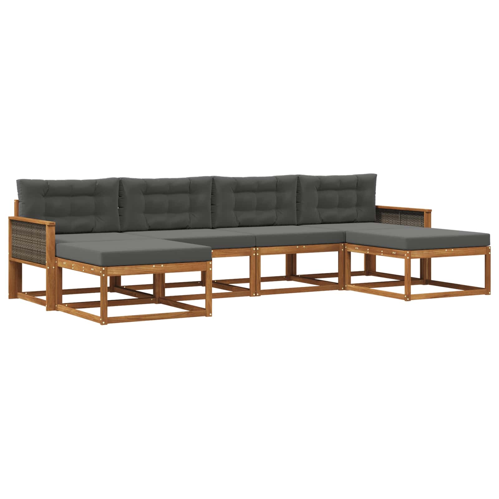 Ensemble de canapés d'extérieur 6 pcs Naturel et Anthracite - XIOS