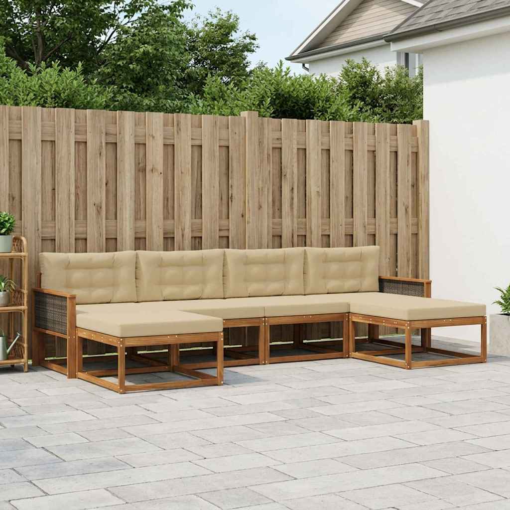 Ensemble de canapés d'extérieur 6 pcs Naturel et Beige - XIOS