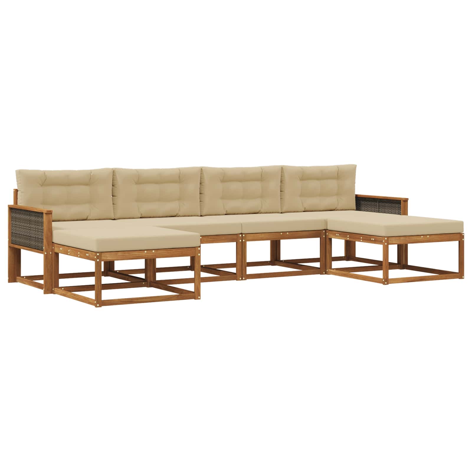 Ensemble de canapés d'extérieur 6 pcs Naturel et Beige - XIOS