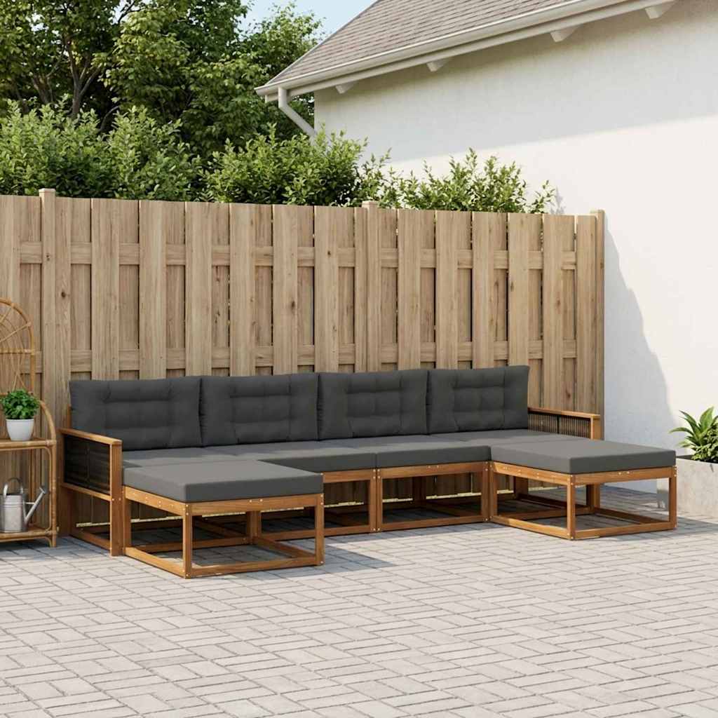 Ensemble de canapés d'extérieur 6 pcs Naturel et Anthracite - XIOS