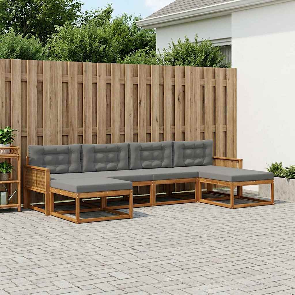 Ensemble de canapés d'extérieur 6 pcs Naturel et Anthracite - XIOS