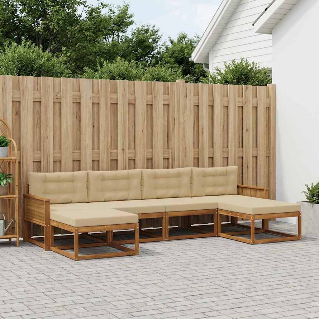 Ensemble de canapés d'extérieur 6 pcs Naturel et Beige - XIOS