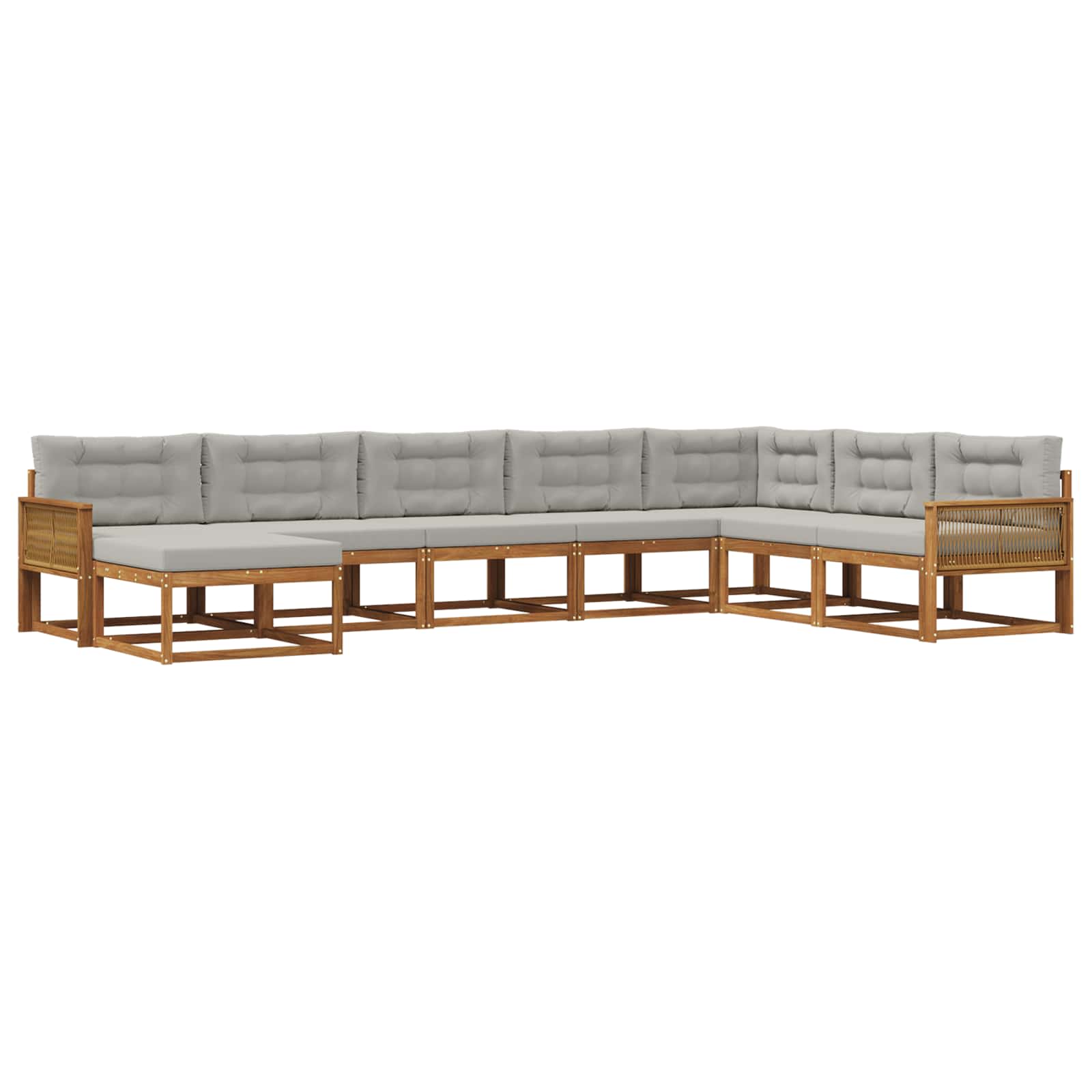 Ensemble de canapés d'extérieur 8 pcs Naturel et gris clair - XIOS