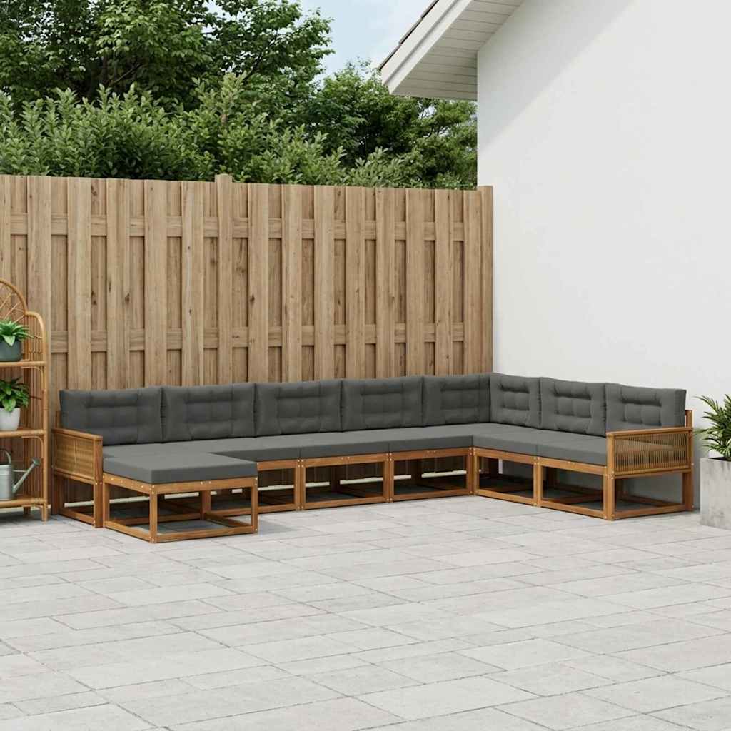 Ensemble de canapés d'extérieur 8 pcs Naturel et Anthracite - XIOS