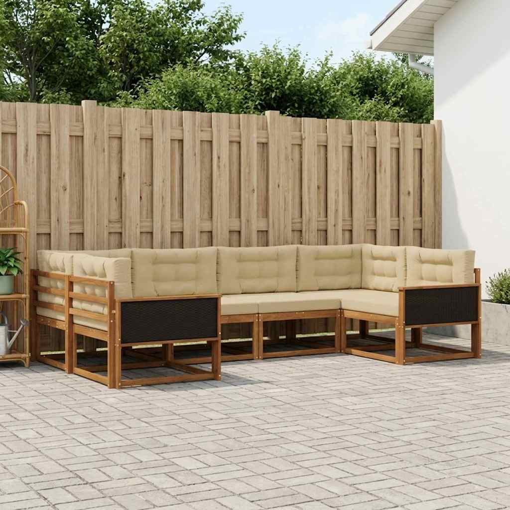 Ensemble de canapés d'extérieur 6 pcs Naturel et Beige - XIOS