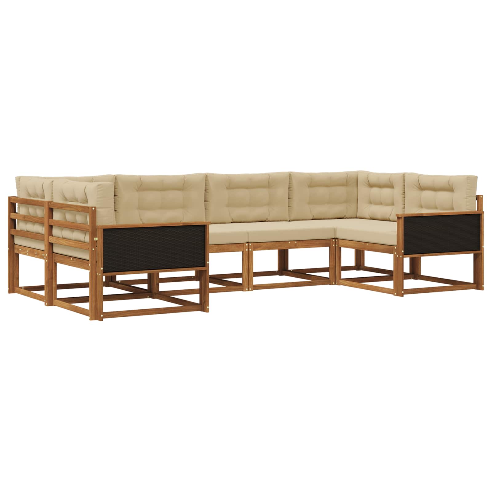 Ensemble de canapés d'extérieur 6 pcs Naturel et Beige - XIOS