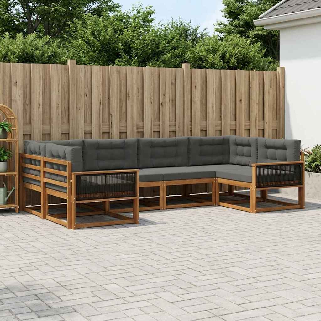 Ensemble de canapés d'extérieur 6 pcs Naturel et Anthracite - XIOS