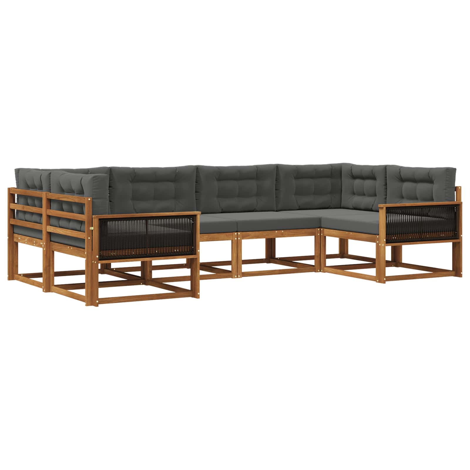 Ensemble de canapés d'extérieur 6 pcs Naturel et Anthracite - XIOS