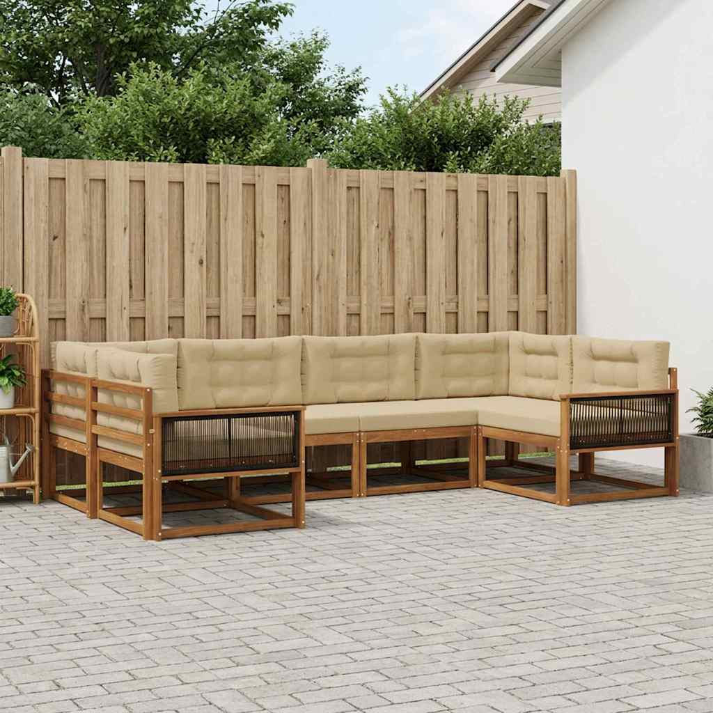 Ensemble de canapés d'extérieur 6 pcs Naturel et Beige - XIOS