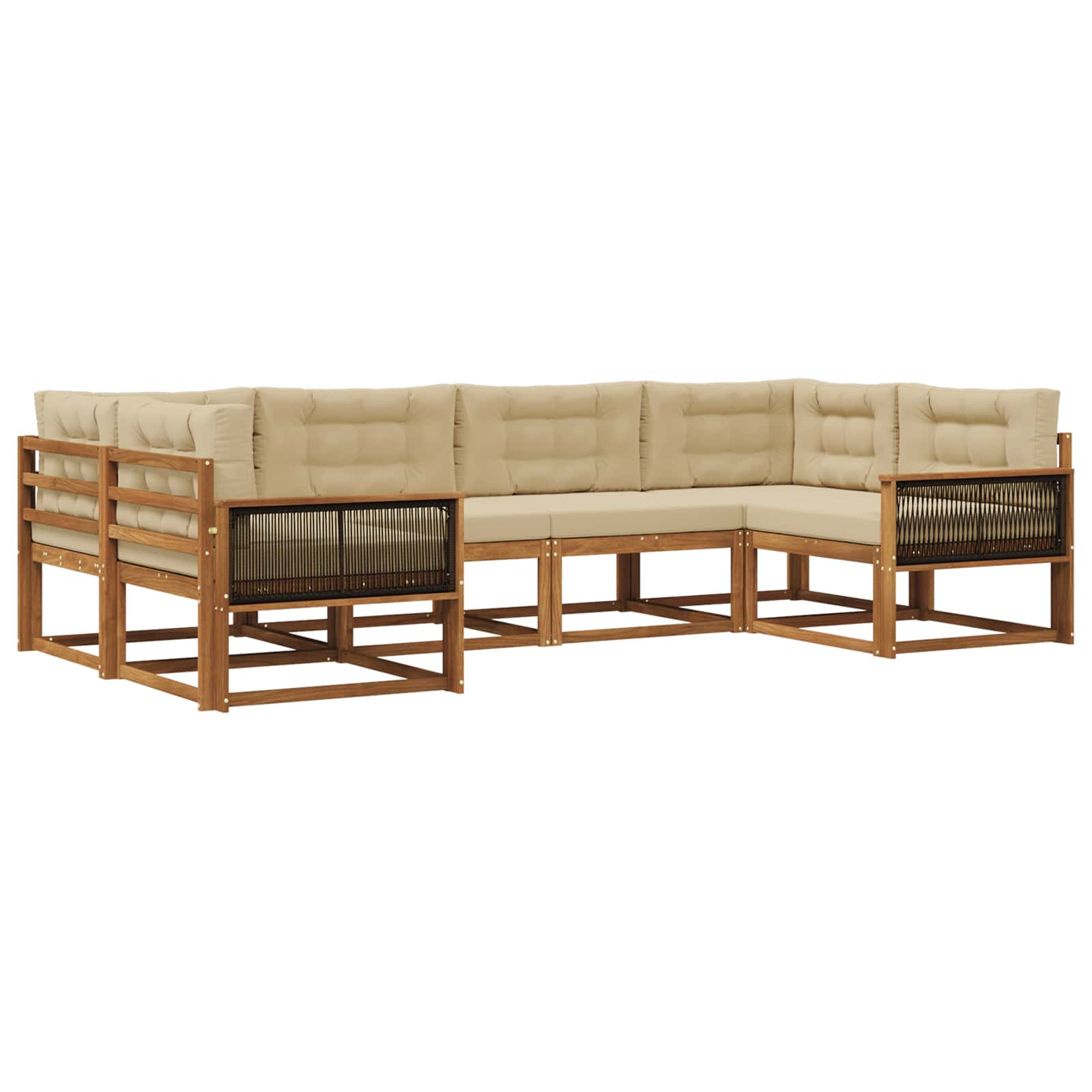 Ensemble de canapés d'extérieur 6 pcs Naturel et Beige - XIOS