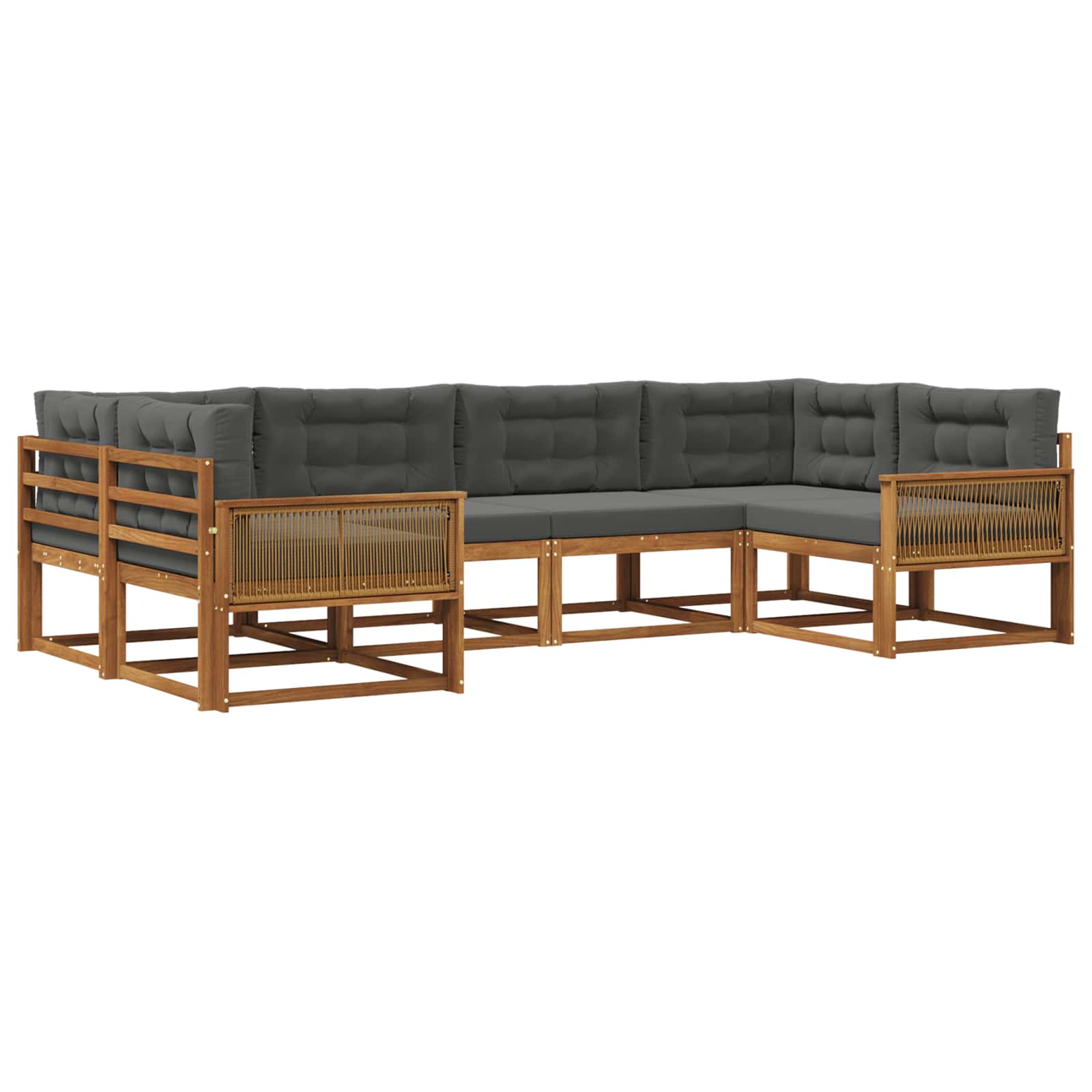 Ensemble de canapés d'extérieur 6 pcs Naturel et Anthracite - XIOS