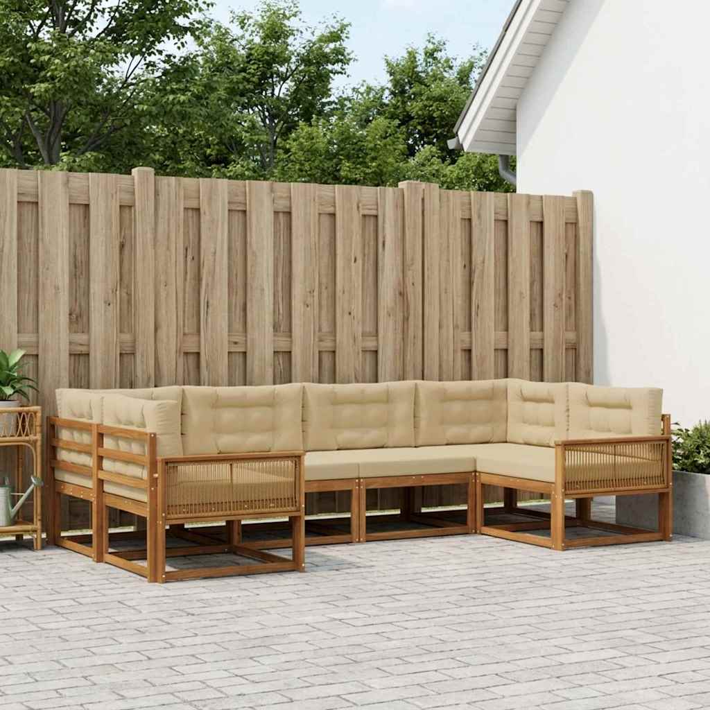 Ensemble de canapés d'extérieur 6 pcs Naturel et Beige - XIOS