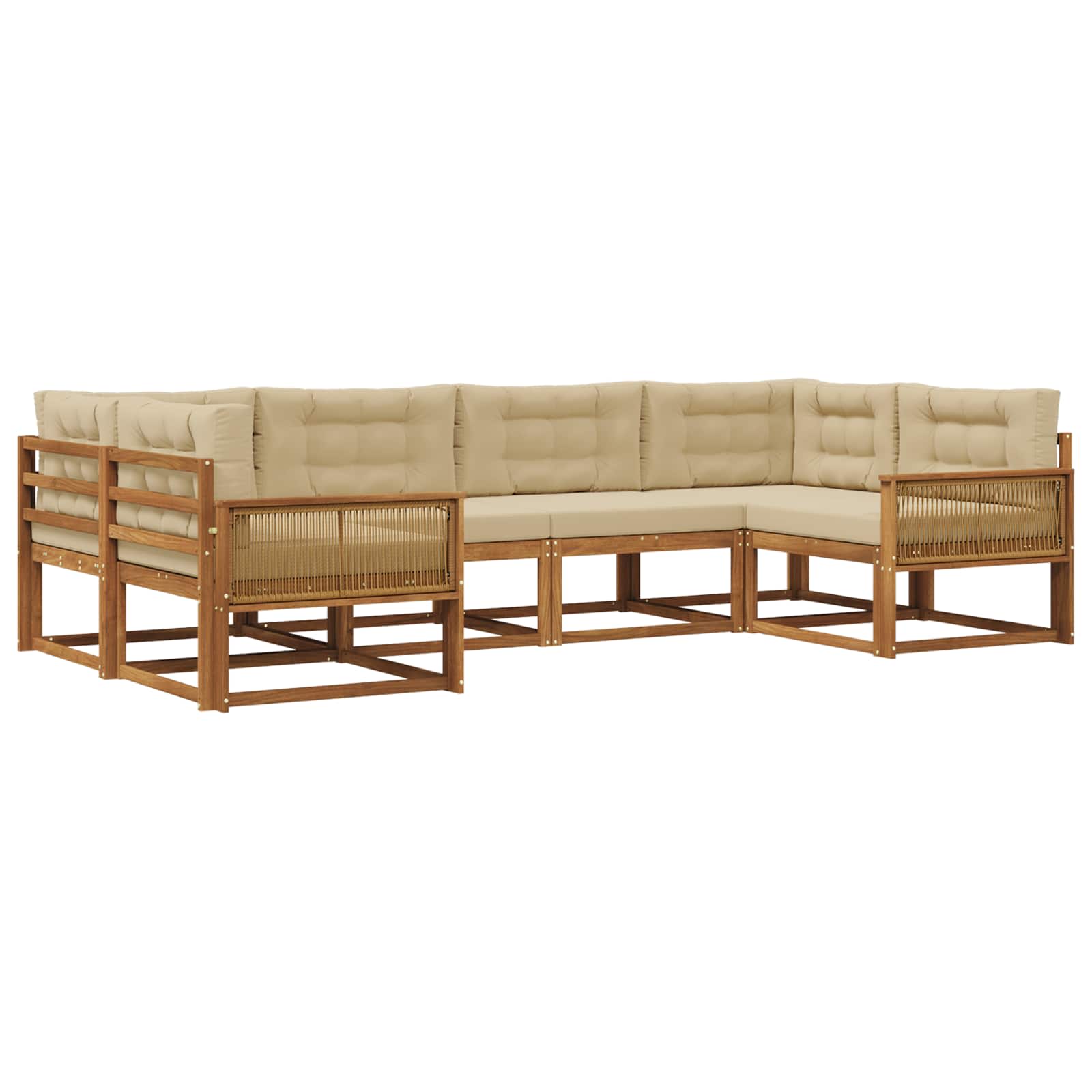 Ensemble de canapés d'extérieur 6 pcs Naturel et Beige - XIOS