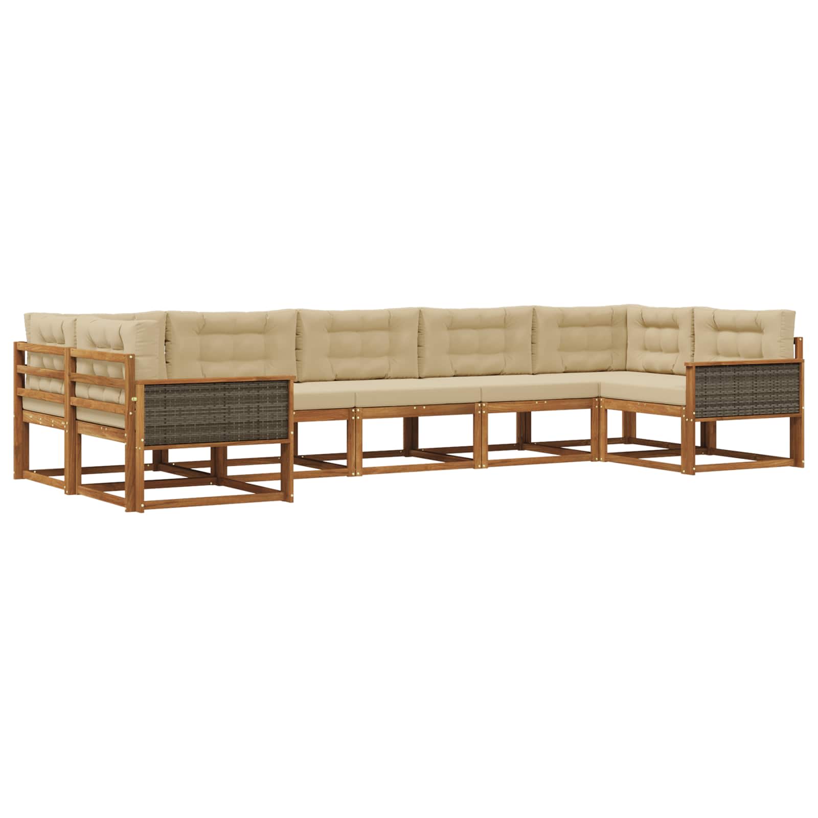 Ensemble de canapés d'extérieur 7 pcs Naturel et Beige - XIOS