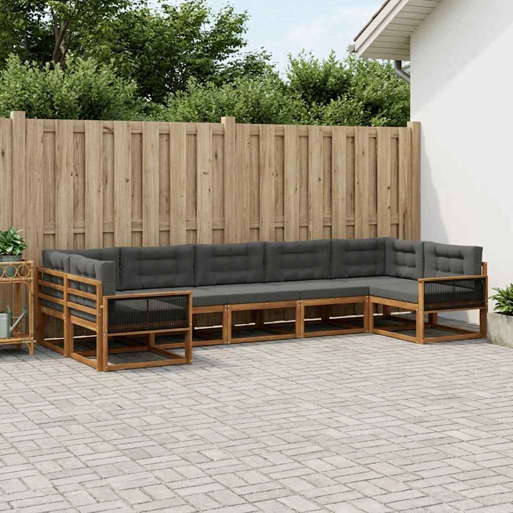 Ensemble de canapés d'extérieur 7 pcs Naturel et Anthracite - XIOS