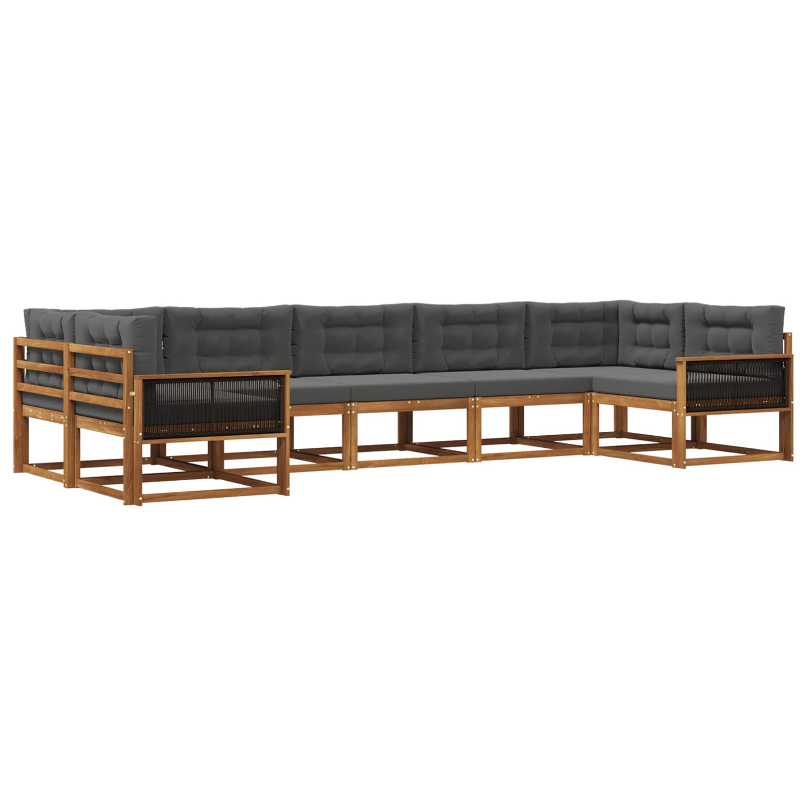 Ensemble de canapés d'extérieur 7 pcs Naturel et Anthracite - XIOS