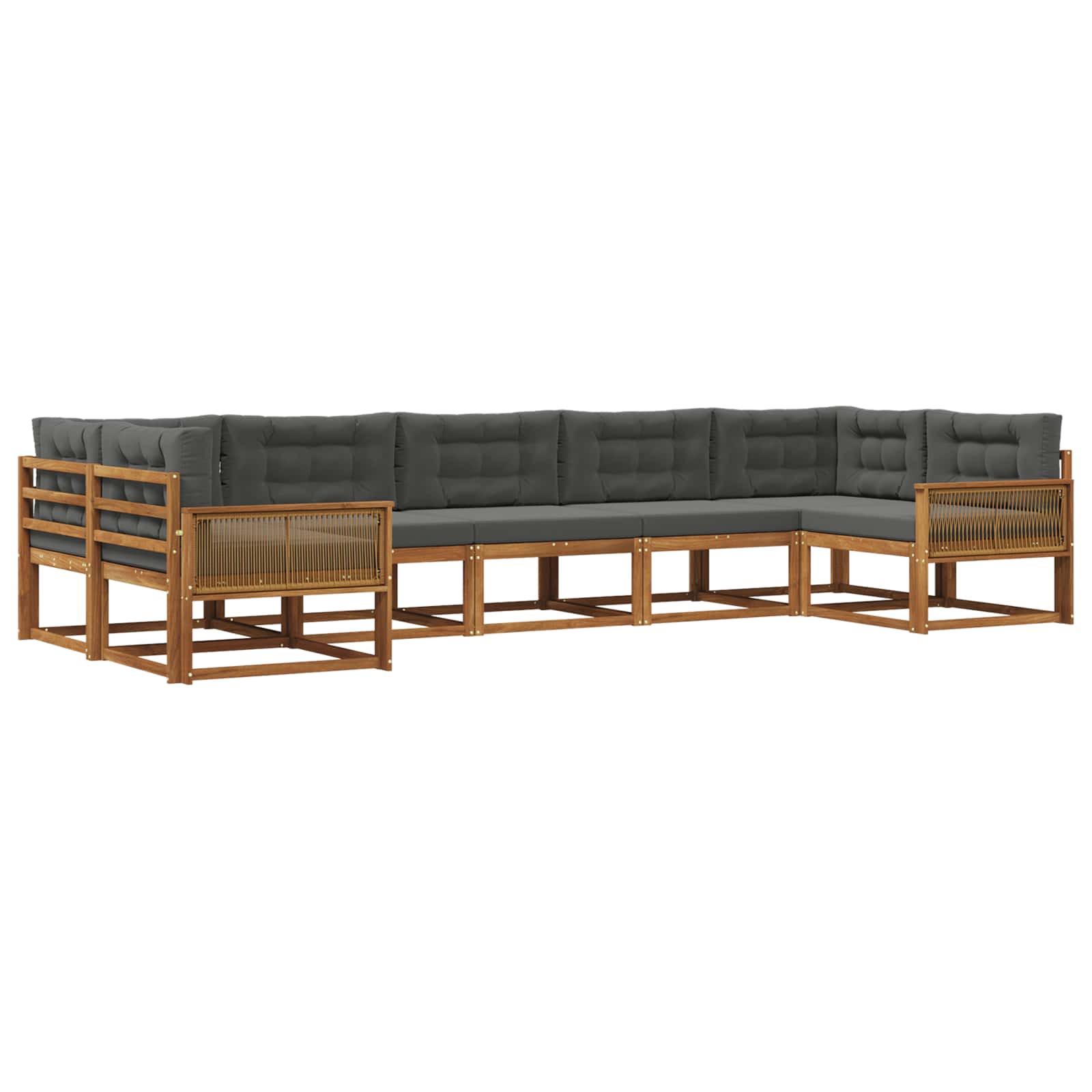 Ensemble de canapés d'extérieur 7 pcs Naturel et Anthracite - XIOS