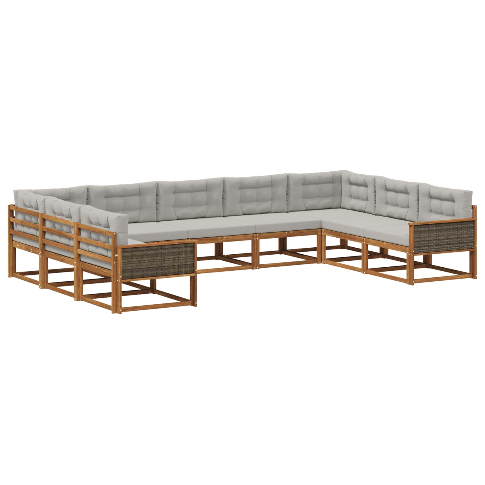 Ensemble de canapés d'extérieur 9 pcs Naturel et gris clair - XIOS