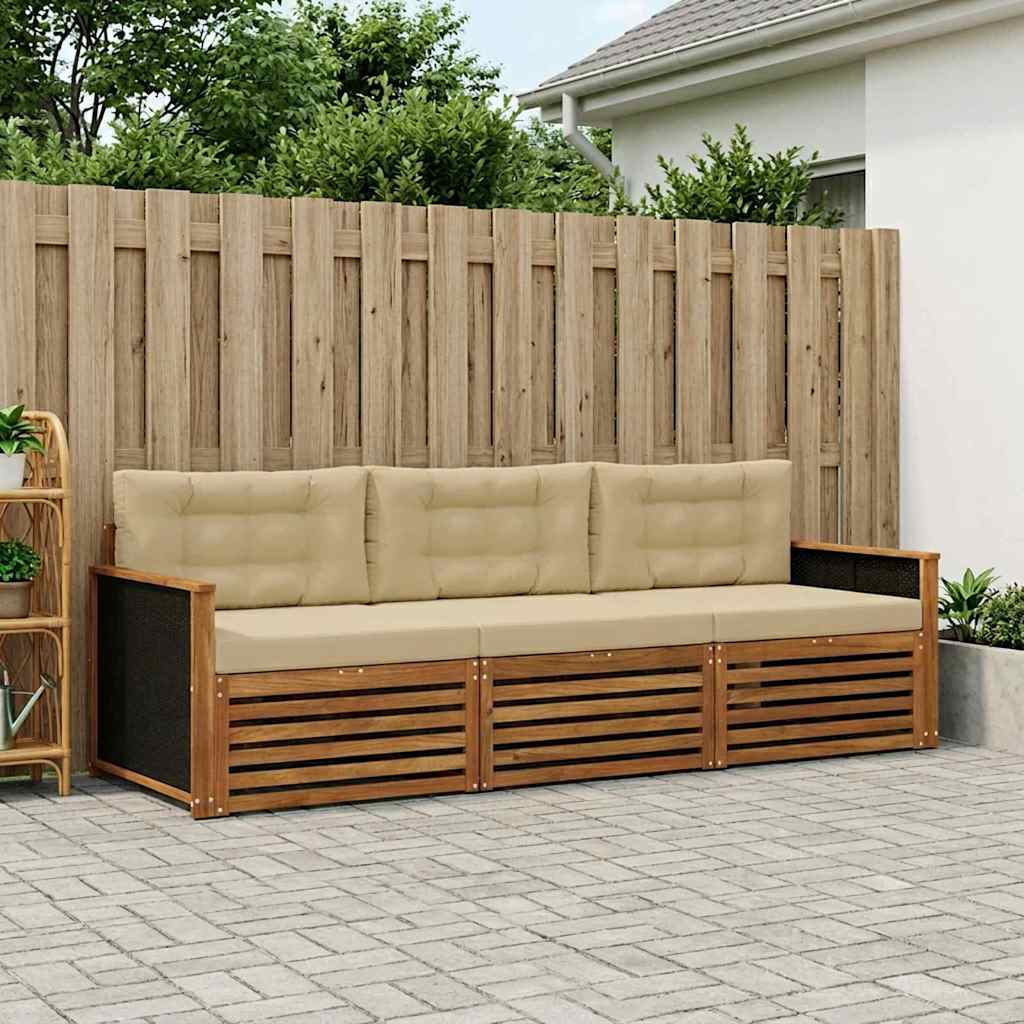 Ensemble de canapés d'extérieur 3 pcs Naturel et Beige - XIOS