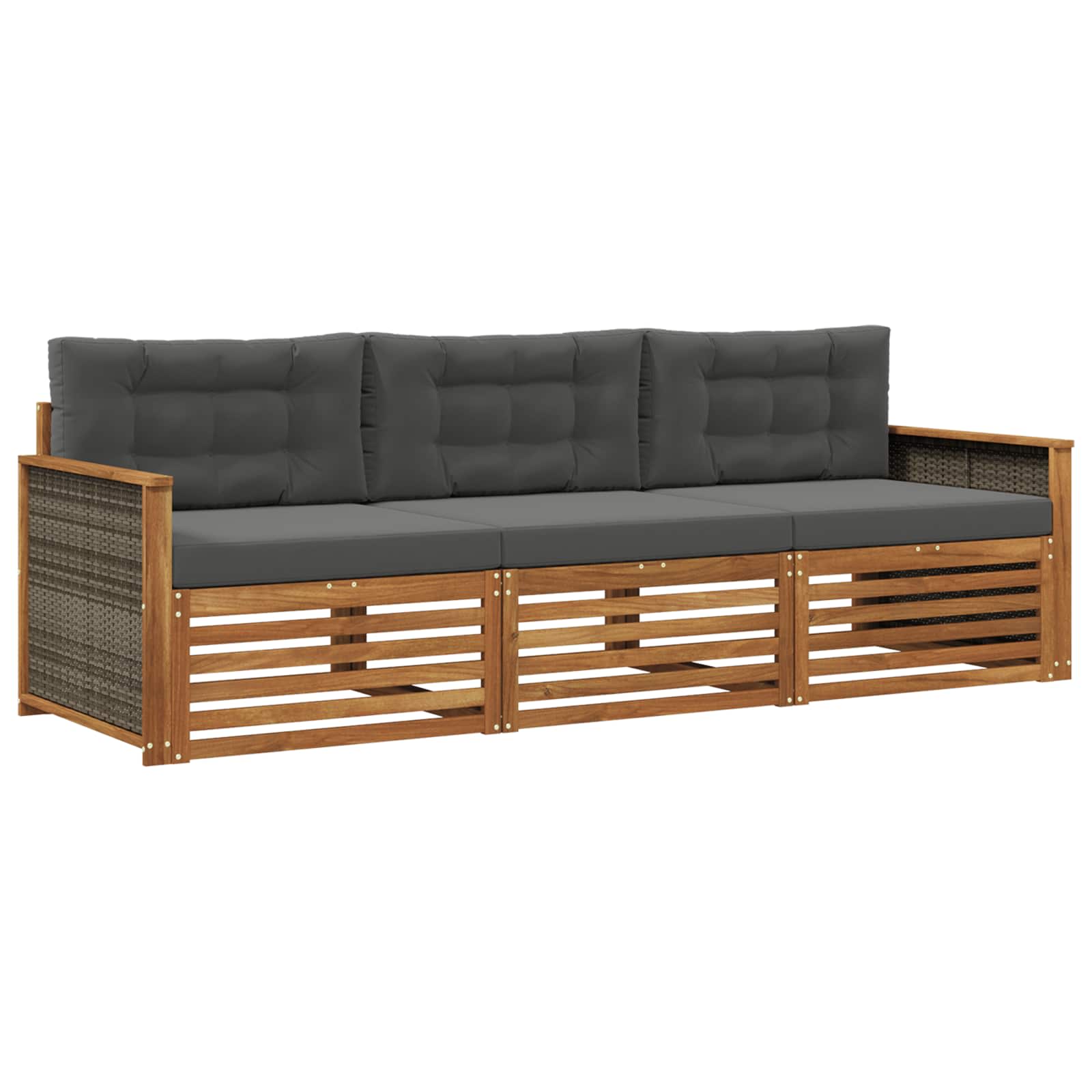 Ensemble de canapés d'extérieur 3 pcs Naturel et Anthracite - XIOS