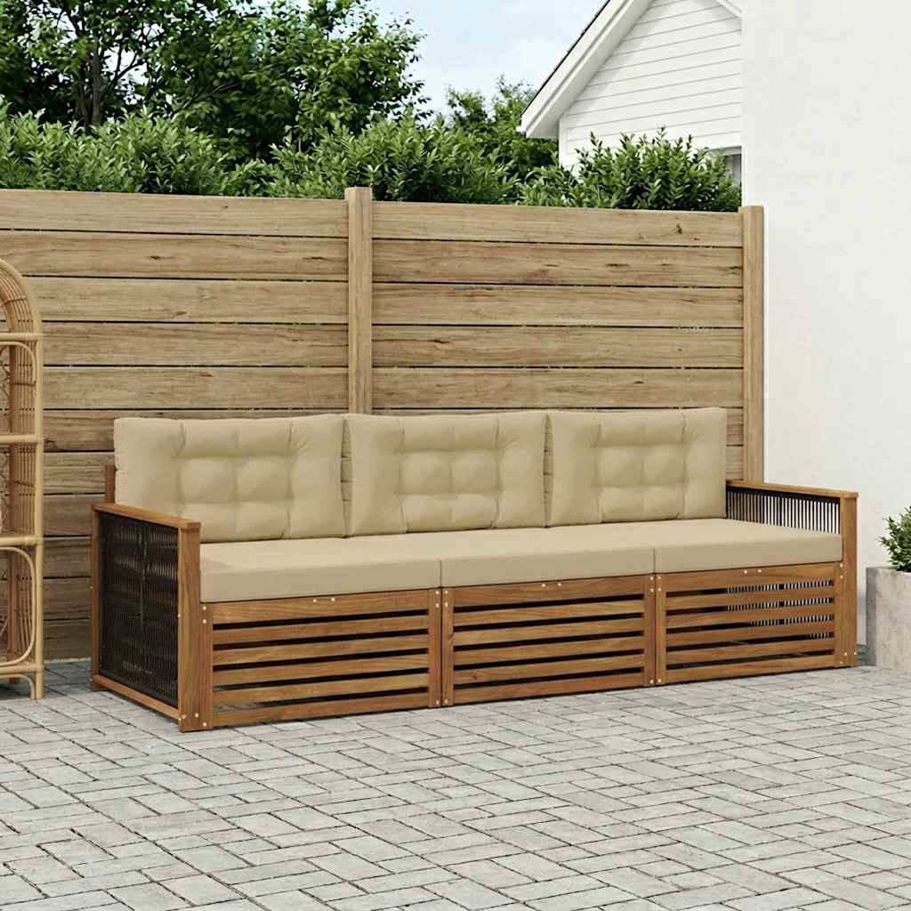 Ensemble de canapés d'extérieur 3 pcs Naturel et Beige - XIOS