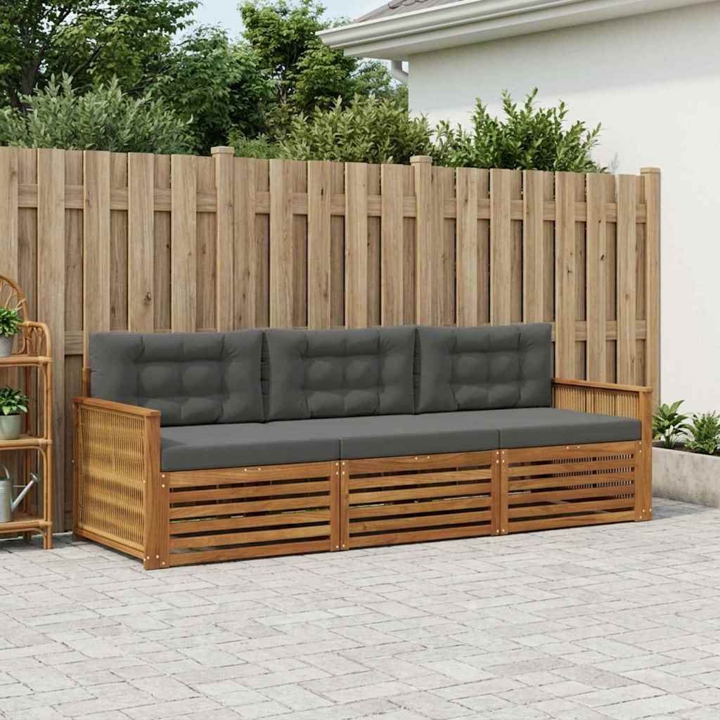 Ensemble de canapés d'extérieur 3 pcs Naturel et Anthracite - XIOS