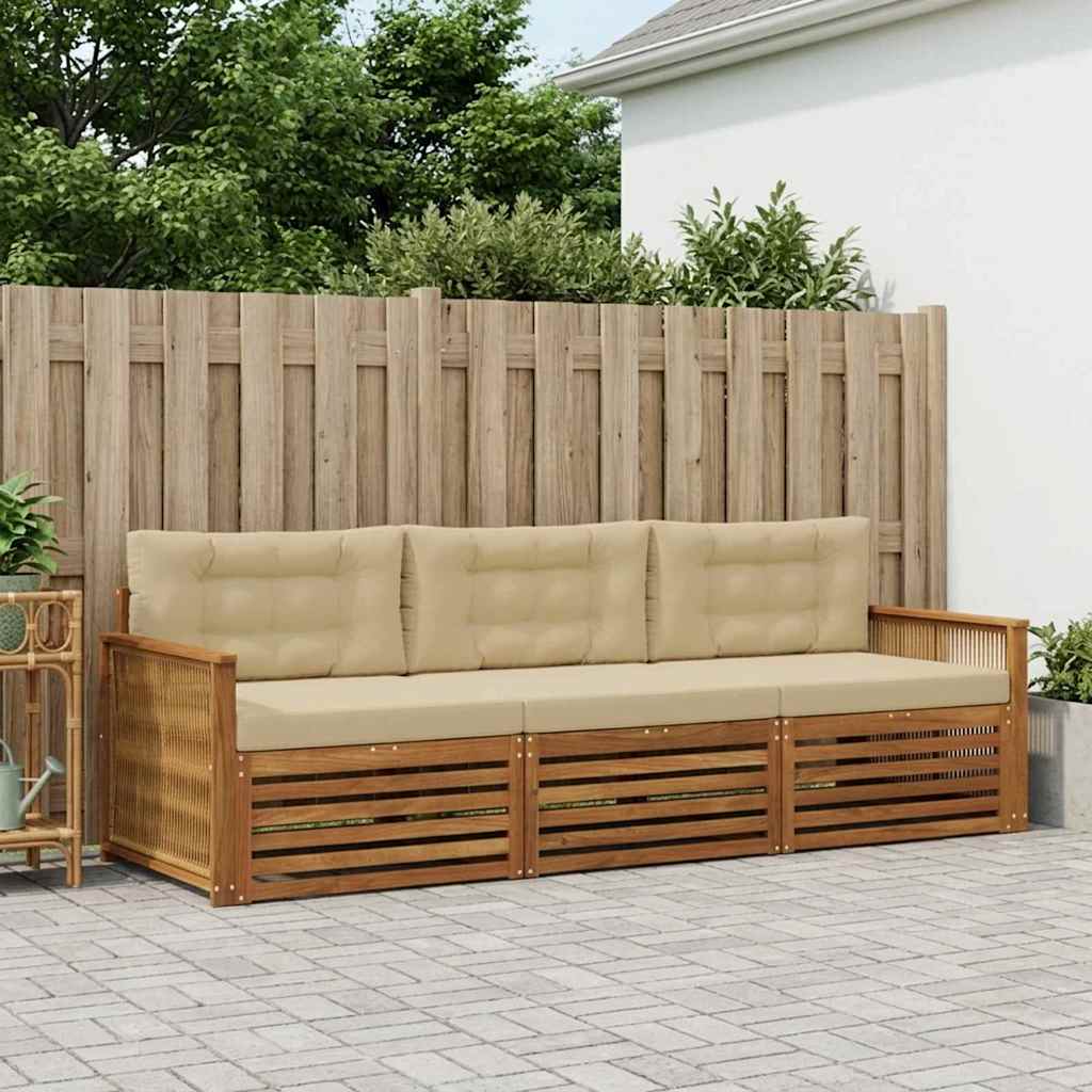 Ensemble de canapés d'extérieur 3 pcs Naturel et Beige - XIOS