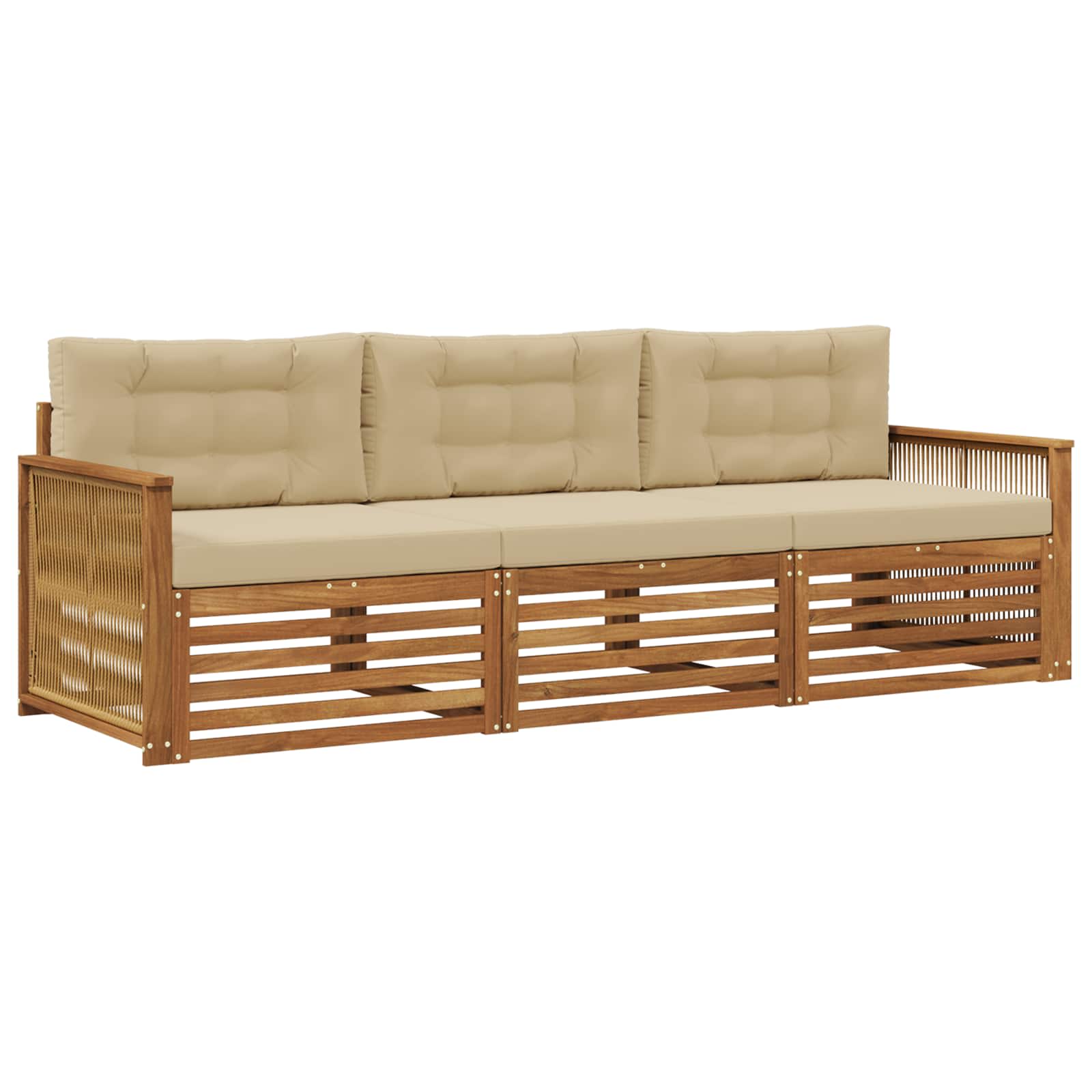 Ensemble de canapés d'extérieur 3 pcs Naturel et Beige - XIOS