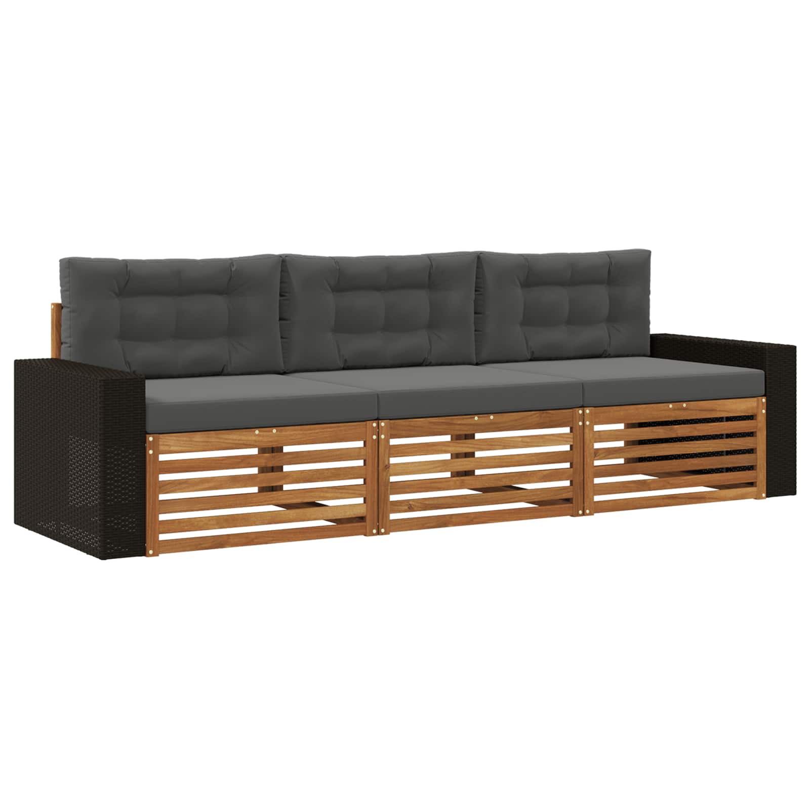 Ensemble de canapés d'extérieur 3 pcs Naturel et Anthracite - XIOS