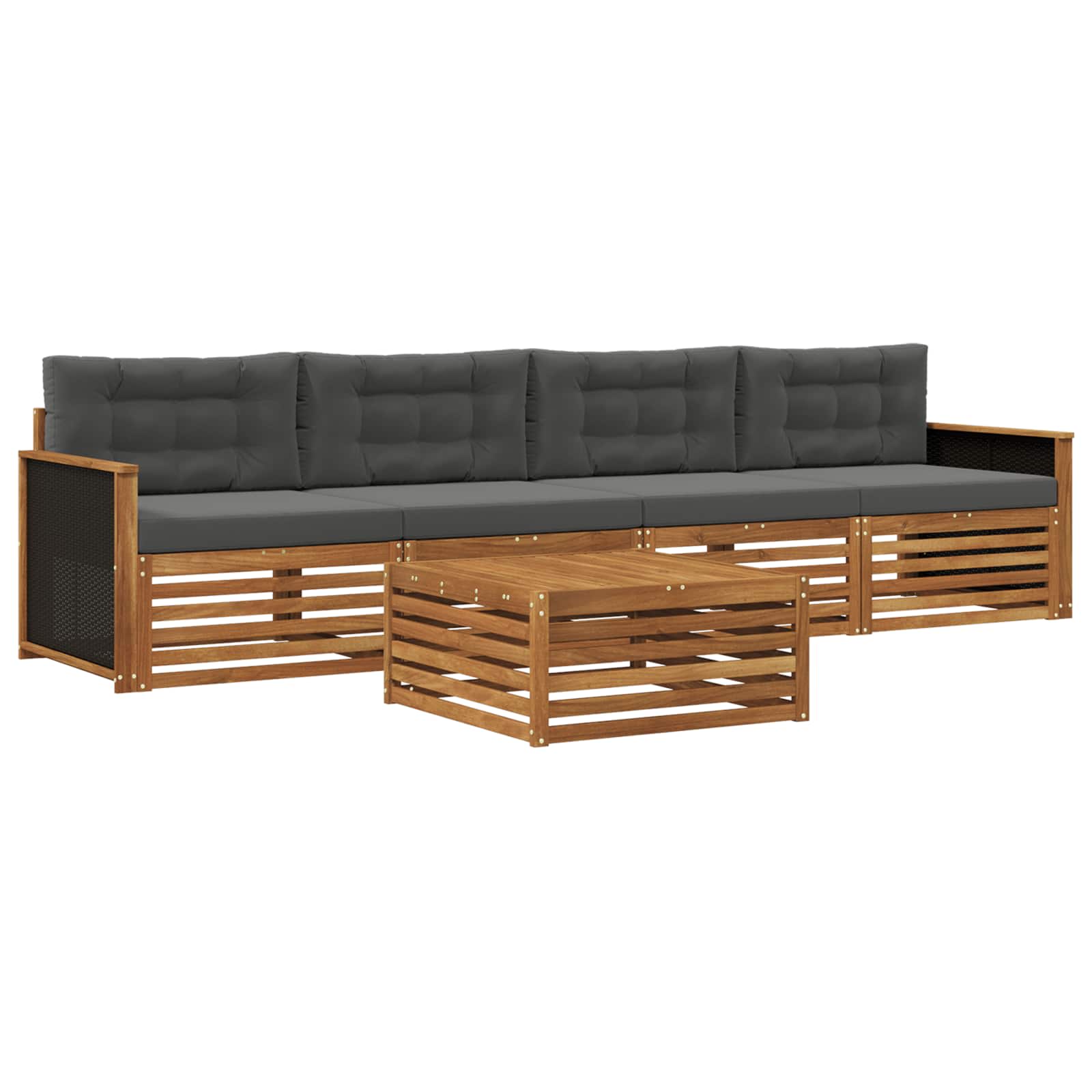 Ensemble de canapés d'extérieur 5 pcs Naturel et Anthracite - XIOS
