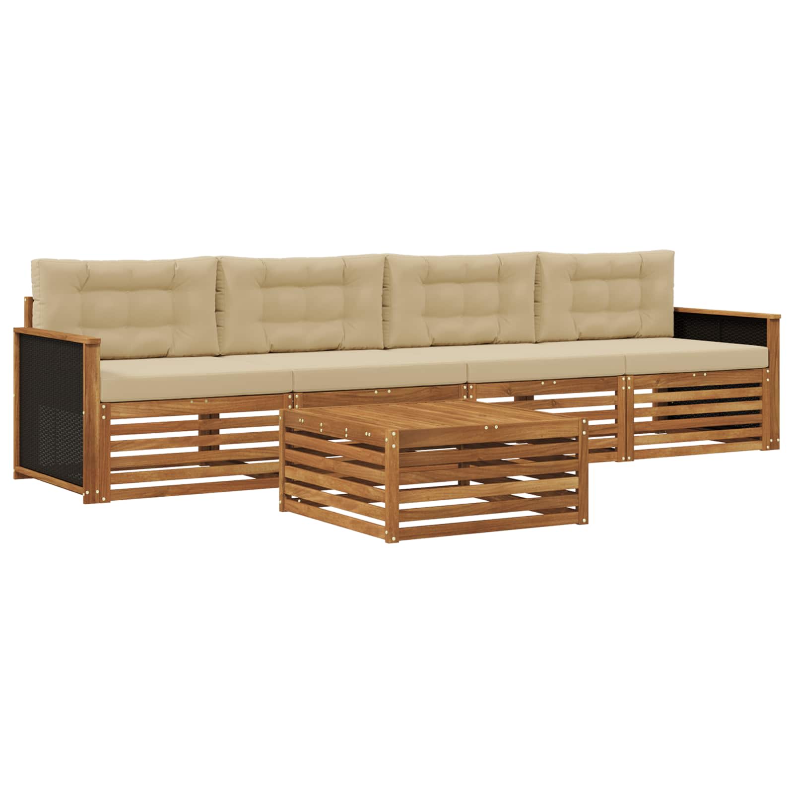 Ensemble de canapés d'extérieur 5 pcs Naturel et Beige - XIOS