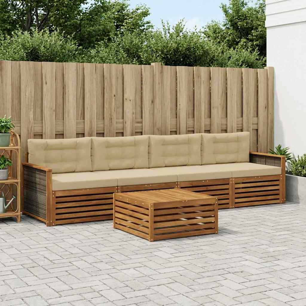 Ensemble de canapés d'extérieur 5 pcs Naturel et Beige - XIOS