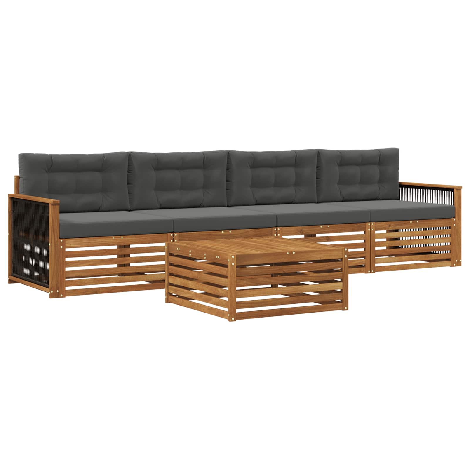 Ensemble de canapés d'extérieur 5 pcs Naturel et Anthracite - XIOS