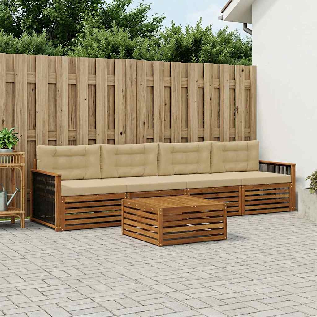 Ensemble de canapés d'extérieur 5 pcs Naturel et Beige - XIOS