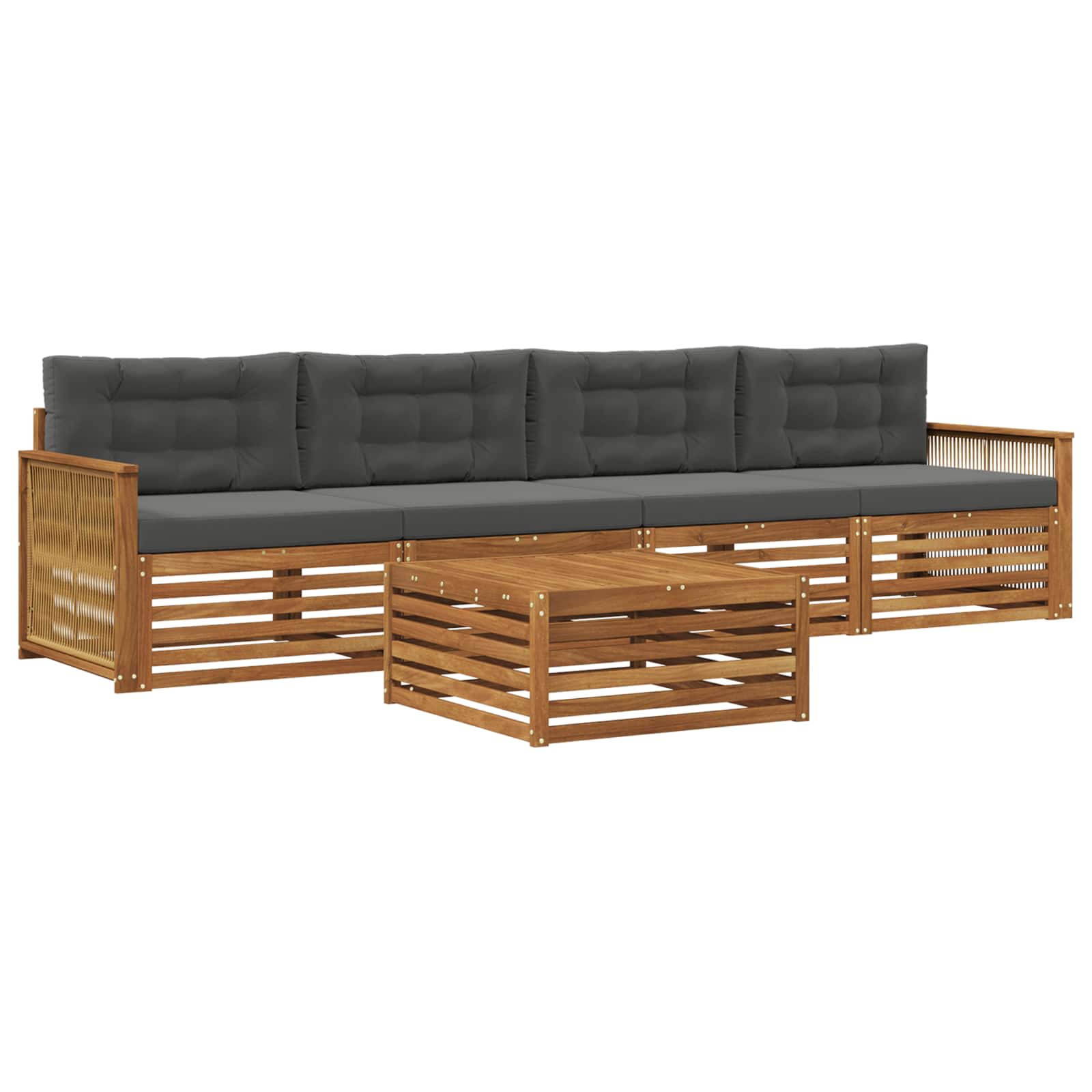 Ensemble de canapés d'extérieur 5 pcs Naturel et Anthracite - XIOS