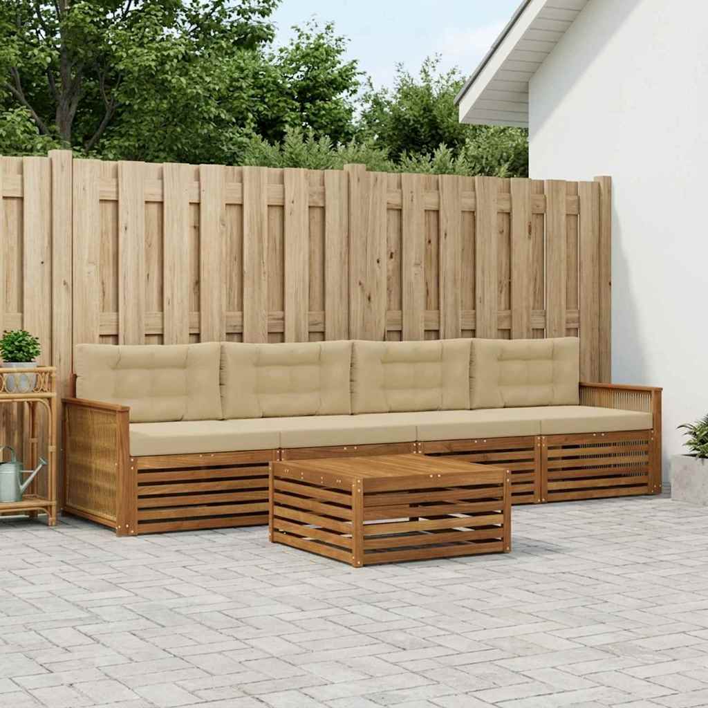 Ensemble de canapés d'extérieur 5 pcs Naturel et Beige - XIOS