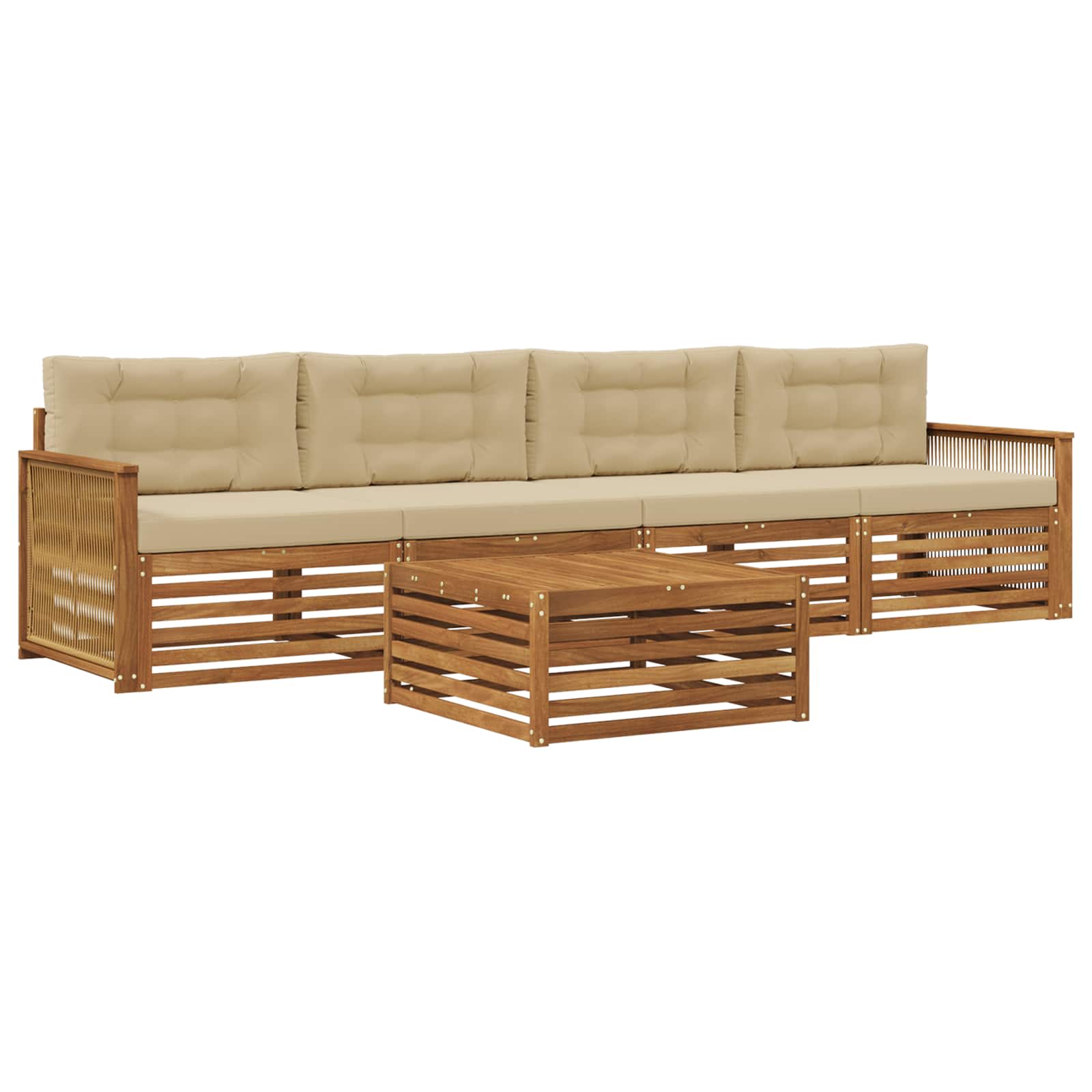 Ensemble de canapés d'extérieur 5 pcs Naturel et Beige - XIOS
