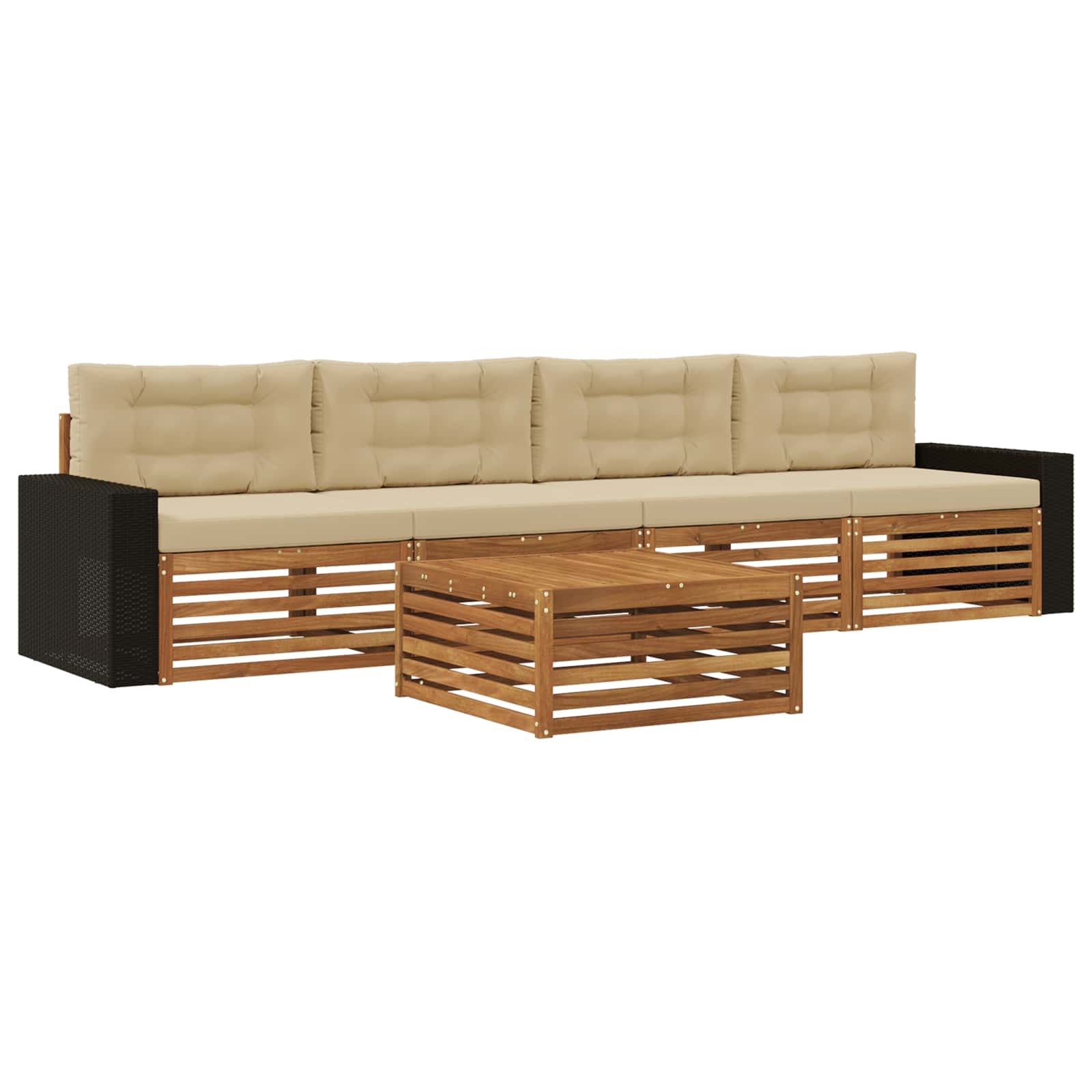 Ensemble de canapés d'extérieur 5 pcs Naturel et Beige - XIOS